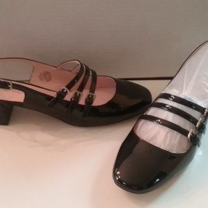 NINE WEST Black Patent Leather Sling-backs
